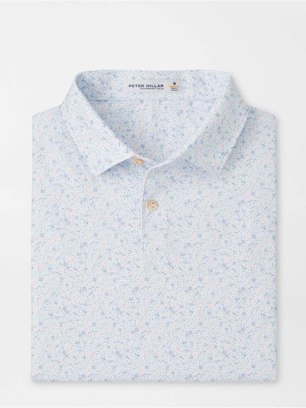 Peter Millar - Featherweight Land Of The Free Performance Polo - White XL